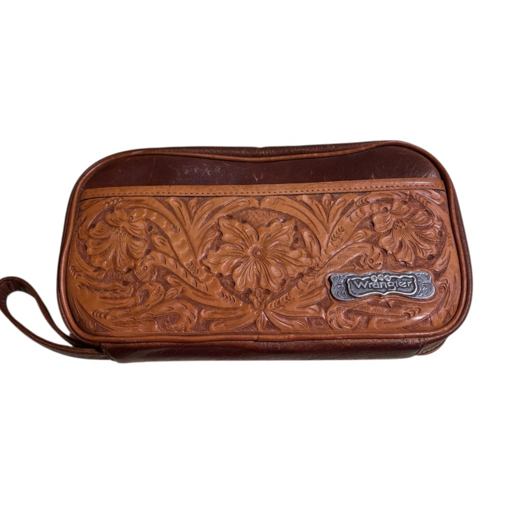 Vintage Wrangler leather toiletry case